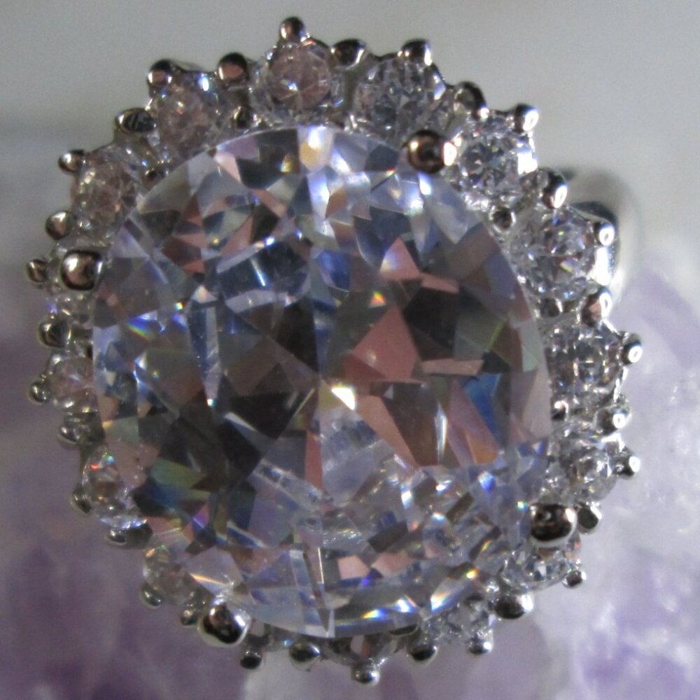 Sparkly Cubic Zirconia Cocktail Ring